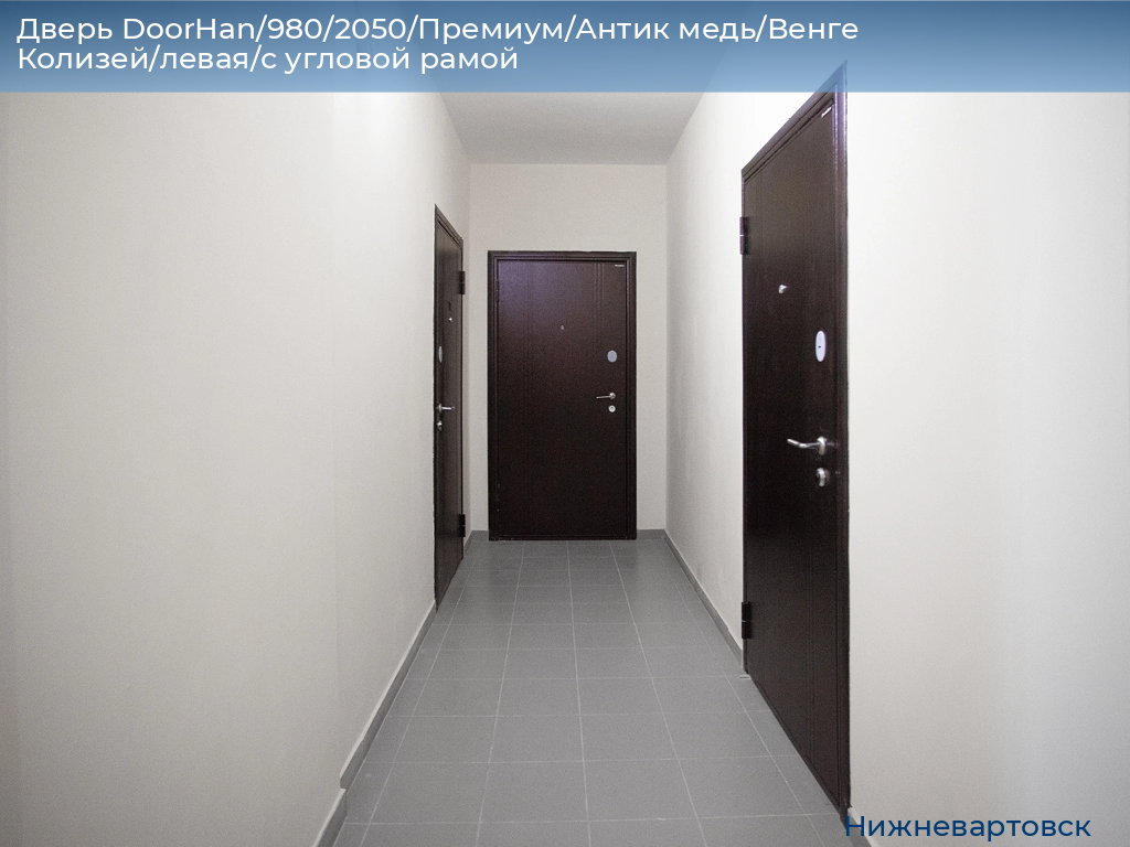 Дверь DoorHan/980/2050/Премиум/Антик медь/Венге Колизей/левая/с угловой рамой, nizhnevartovsk.doorhan.ru