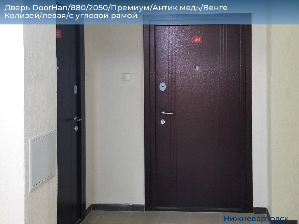 Дверь DoorHan/880/2050/Премиум/Антик медь/Венге Колизей/левая/с угловой рамой, nizhnevartovsk.doorhan.ru
