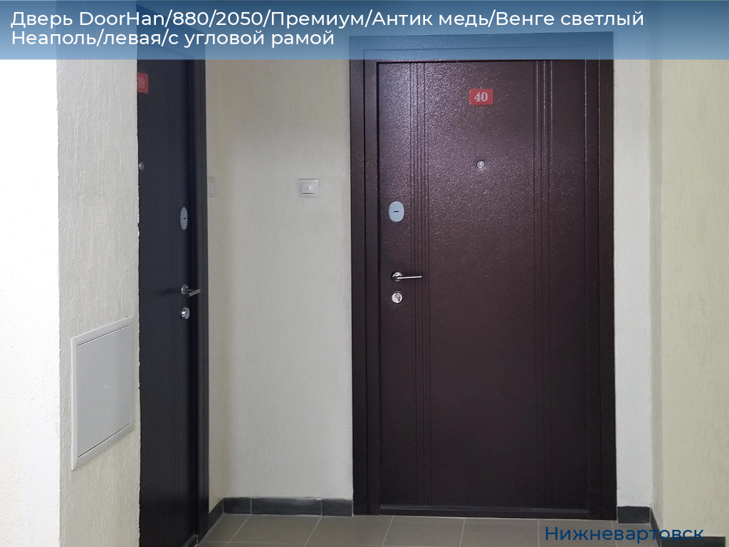 Дверь DoorHan/880/2050/Премиум/Антик медь/Венге светлый Неаполь/левая/с угловой рамой, nizhnevartovsk.doorhan.ru