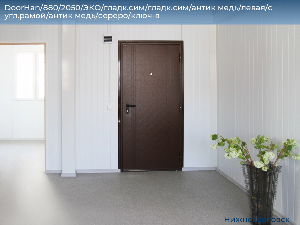 DoorHan/880/2050/ЭКО/гладк.сим/гладк.сим/антик медь/левая/с угл.рамой/антик медь/сереро/ключ-в, nizhnevartovsk.doorhan.ru
