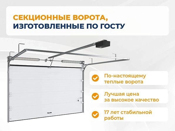 Секционные ворота 2500х2050 мм белые DoorHan rsd02, nizhnevartovsk.doorhan.ru